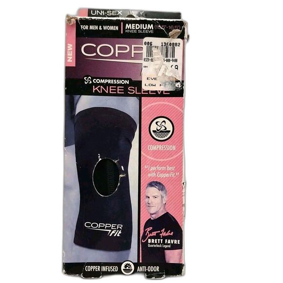 Copper Fit Compression Knee Sleeve Medium Copper Infused Idea Village #X21 - Picture 1 of 8